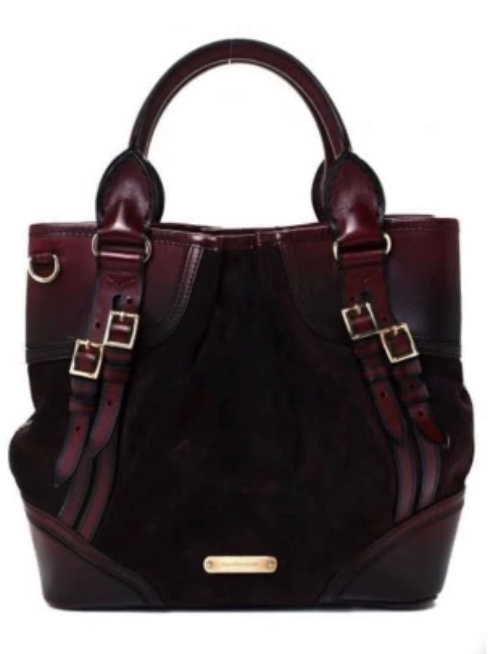 Burberry suede calf, skin medium, whip stitch tote